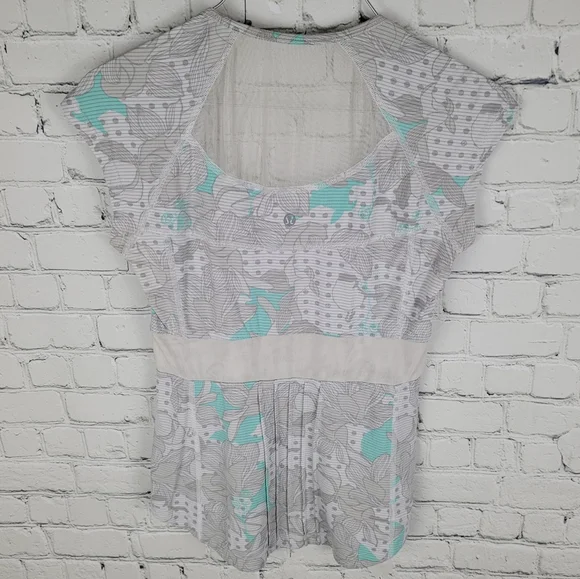 LULULEMON | floral polkadot cap sleeve sheer workout athletic top - Picture 5 of 6
